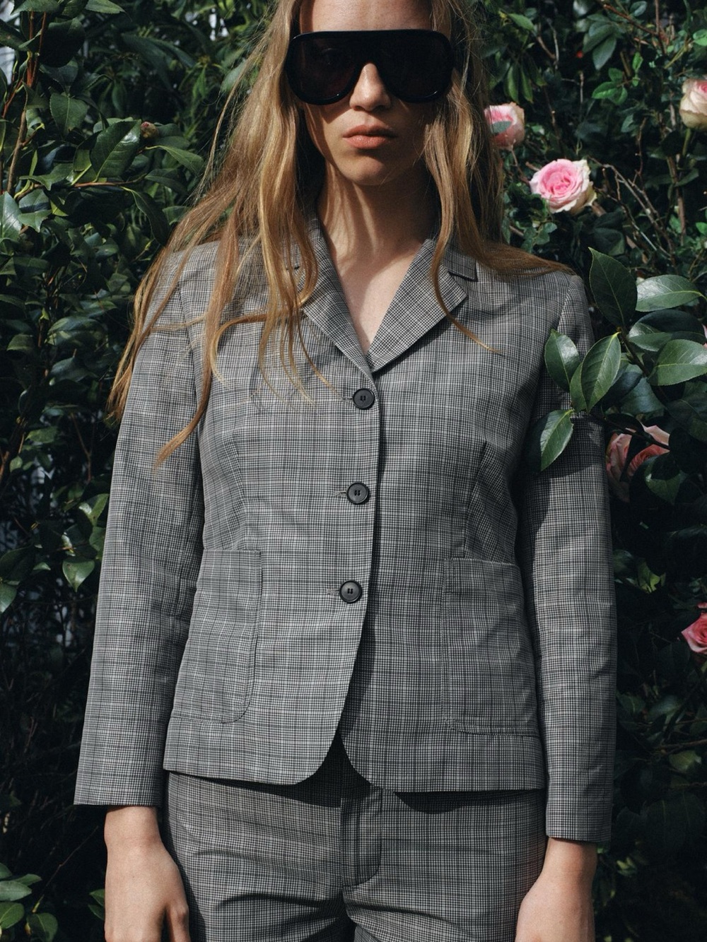 Zara Grey Plaid Tailored Blazer - Picture 2 of 6